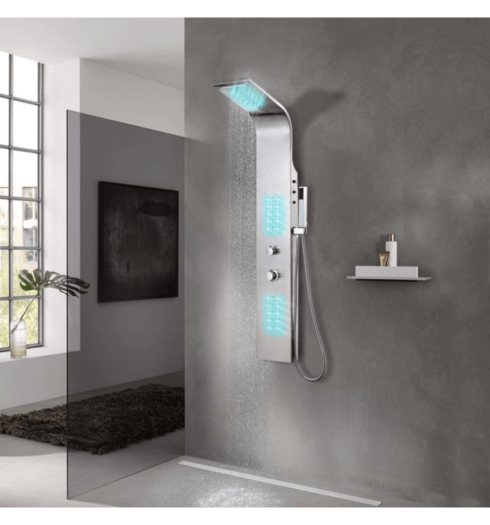 Système de panneau de douche acier inoxydable incurvé | Mobilier & Déco