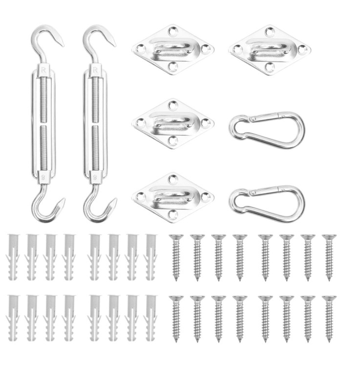 Jeu d'accessoires de voile d'ombrage 8 pcs Acier inoxydable | Mobilier & Déco