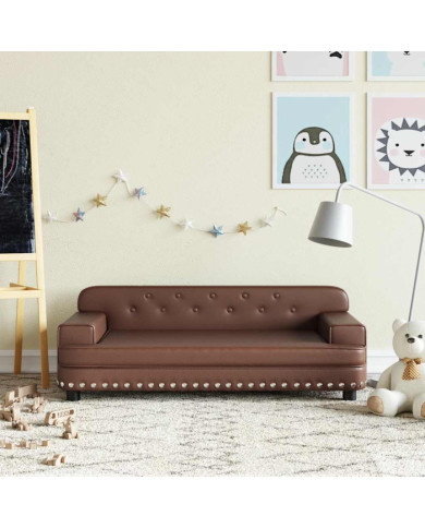 Canapé pour enfants marron 90x53x30 cm similicuir | Mobilier & Déco