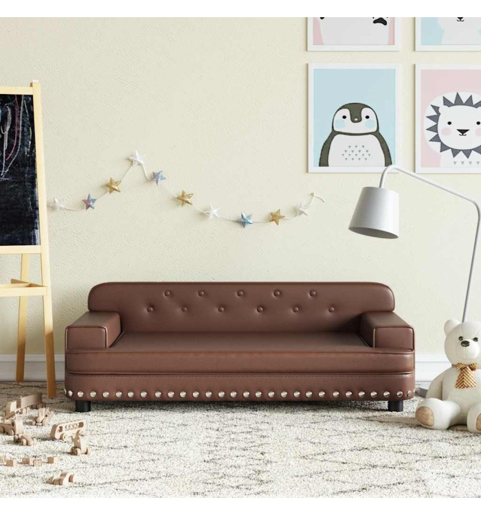 Canapé pour enfants marron 90x53x30 cm similicuir | Mobilier & Déco
