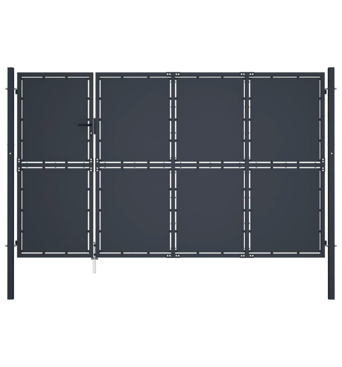 Portail de jardin Acier 350 x 150 cm Anthracite | Mobilier & Déco
