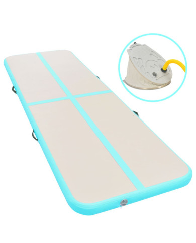 Tapis gonflable de gymnastique avec pompe 300x100x10cm PVC Vert | Mobilier & Déco