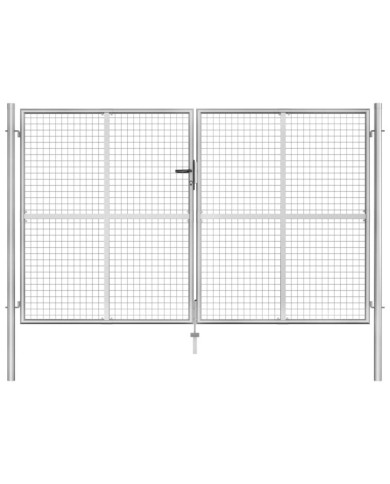 Porte de jardin Acier galvanisé 306x200 cm Argenté | Mobilier & Déco