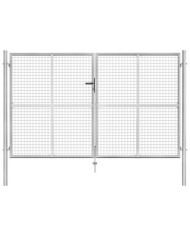 Porte de jardin Acier galvanisé 306x200 cm Argenté | Mobilier & Déco