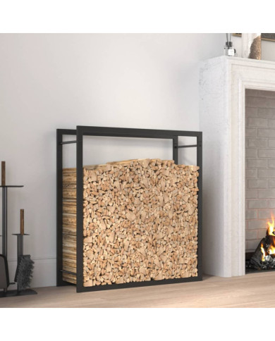 Portant de bois de chauffage Noir mat 80x28x86 cm Acier | Mobilier & Déco