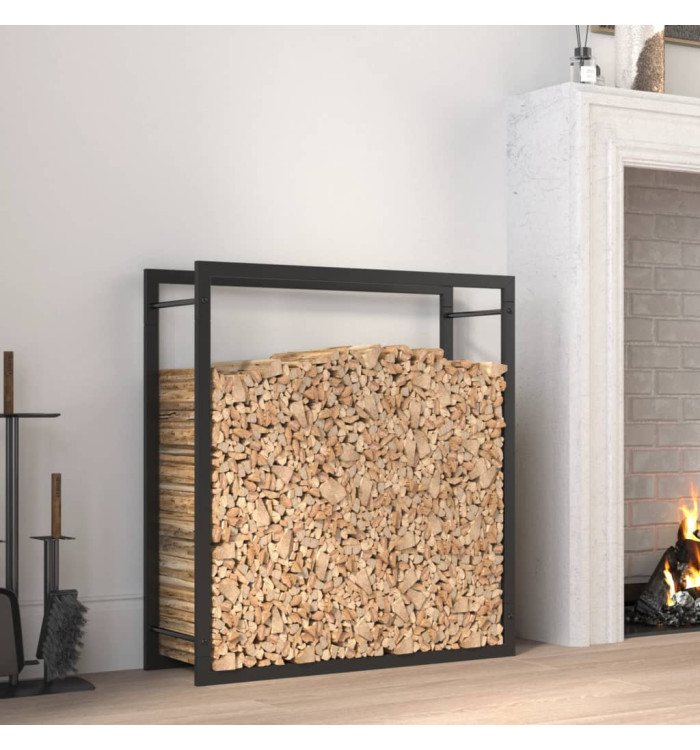 Portant de bois de chauffage Noir mat 80x28x86 cm Acier | Mobilier & Déco