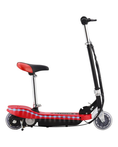 Trottinette pour enfants avec selle et LED 120 W rouge | Mobilier & Déco