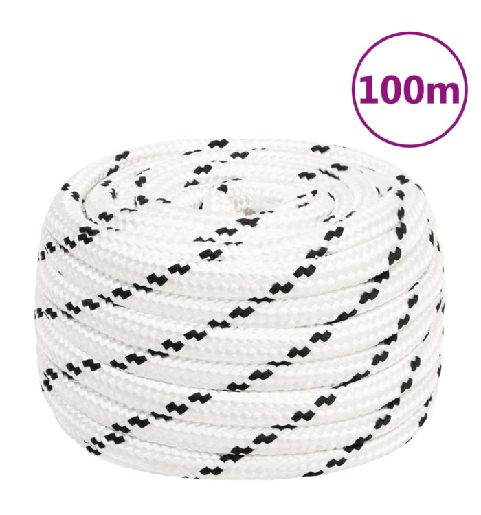 Corde de travail Blanc 16 mm 100 m Polyester | Mobilier & Déco
