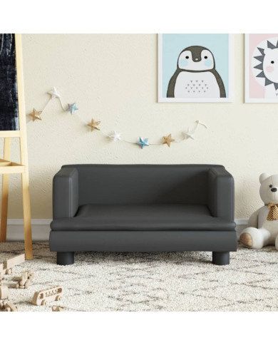 Canapé pour enfants noir 60x40x30 cm similicuir | Mobilier & Déco