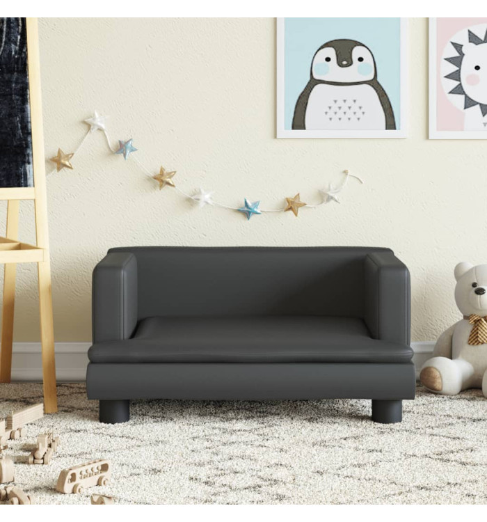 Canapé pour enfants noir 60x40x30 cm similicuir | Mobilier & Déco