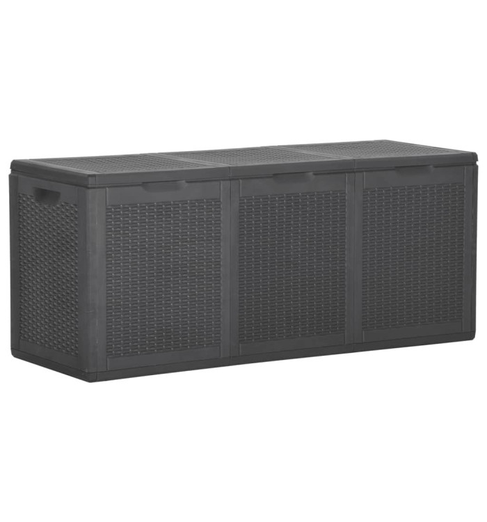 Boîte de rangement de jardin 270 L Noir PP Rotin | Mobilier & Déco