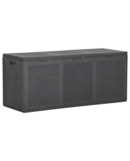 Boîte de rangement de jardin 270 L Noir PP Rotin | Mobilier & Déco