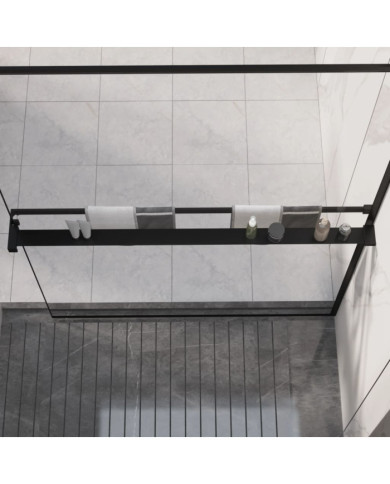 Étagère de douche de paroi de douche à l'italienne Noir 118 cm | Mobilier & Déco