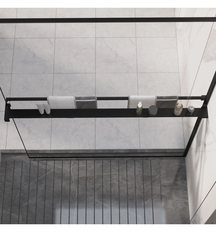 Étagère de douche de paroi de douche à l'italienne Noir 118 cm | Mobilier & Déco