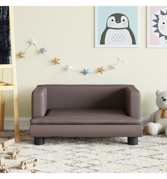 Canapé pour enfants marron 60x40x30 cm similicuir | Mobilier & Déco