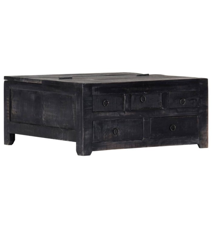 Table basse Noir 65x65x30 cm Bois de manguier massif | Mobilier & Déco