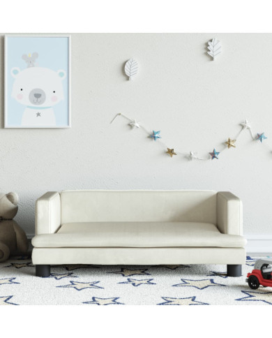 Canapé pour enfants crème 80x45x30 cm velours | Mobilier & Déco