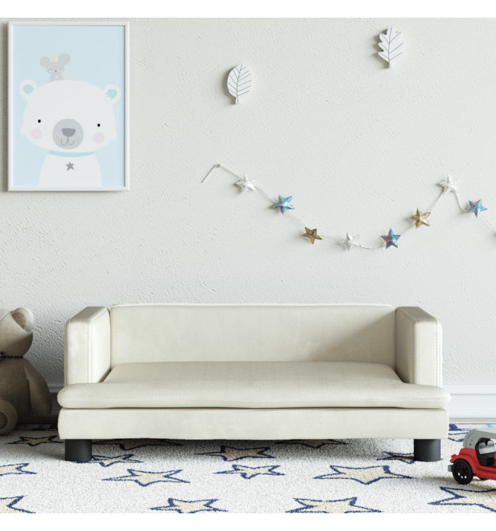 Canapé pour enfants crème 80x45x30 cm velours | Mobilier & Déco