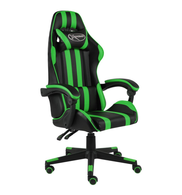 Fauteuil de jeux vidéo Noir et vert Similicuir | Mobilier & Déco