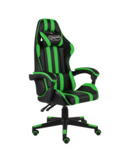 Fauteuil de jeux vidéo Noir et vert Similicuir | Mobilier & Déco