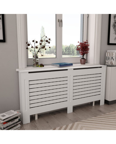 Cache-radiateurs 2 pcs Blanc 172x19x81,5 cm MDF | Mobilier & Déco