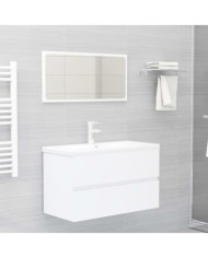 Meubles de salle de bain blanc bois d'ingénierie | Mobilier & Déco