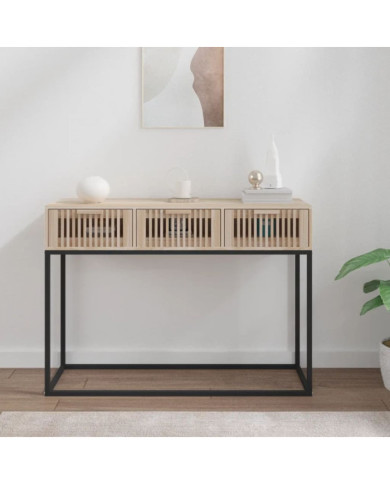 Table console 105x30x75 cm bois d'ingénierie et fer | Mobilier & Déco
