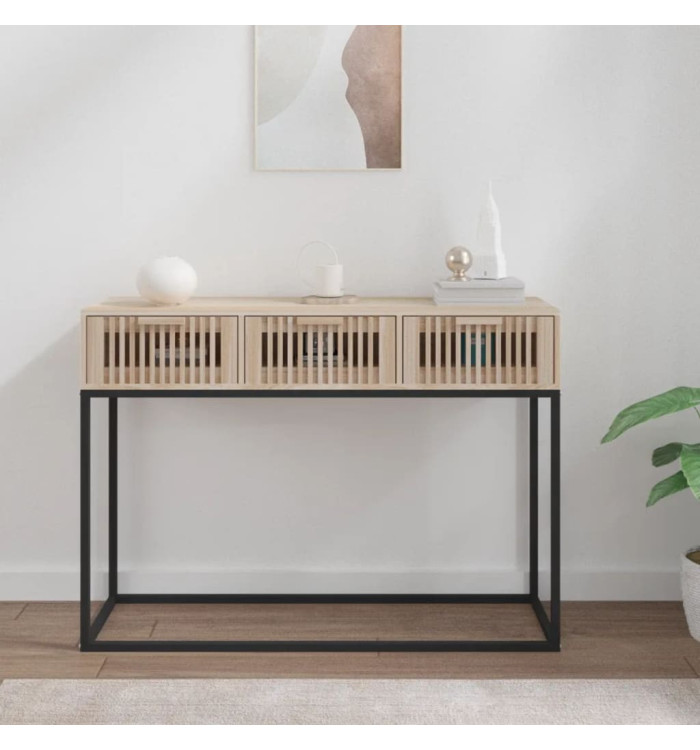 Table console 105x30x75 cm bois d'ingénierie et fer | Mobilier & Déco