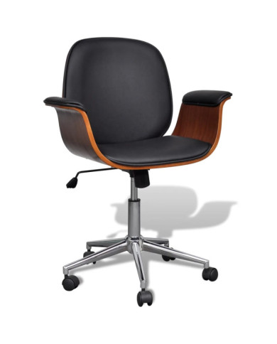 Chaise pivotante Bois courbé et similicuir | Mobilier & Déco