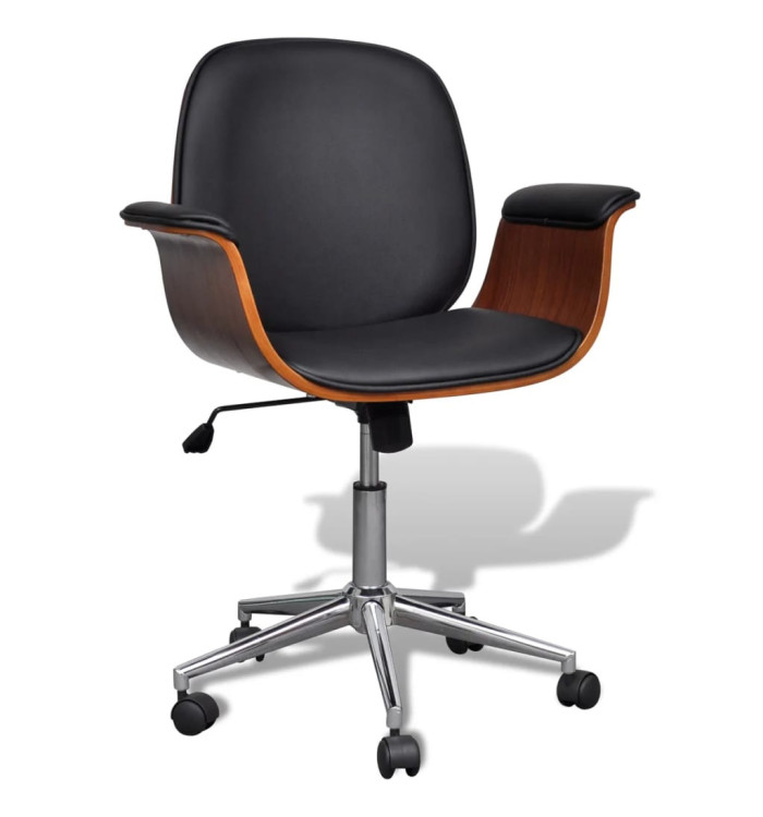 Chaise pivotante Bois courbé et similicuir | Mobilier & Déco