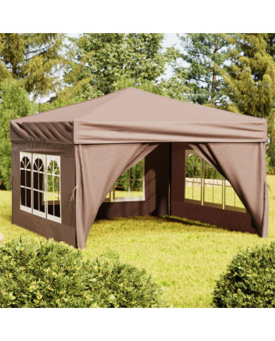 Tente de réception pliable avec parois Taupe 3x3 m | Mobilier & Déco