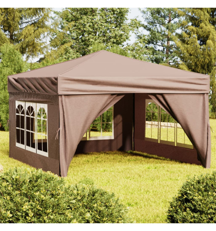 Tente de réception pliable avec parois Taupe 3x3 m | Mobilier & Déco