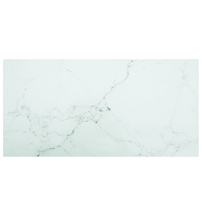 Dessus de table blanc 100x50 cm 6 mm verre trempé design marbre | Mobilier & Déco