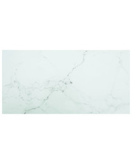 Dessus de table blanc 100x50 cm 6 mm verre trempé design marbre | Mobilier & Déco