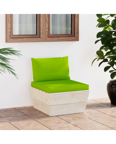 Canapé central palette de jardin avec coussins Épicéa imprégné | Mobilier & Déco