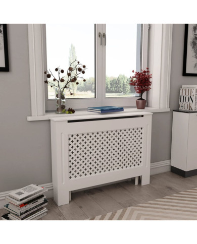 Cache-radiateur Blanc 112x19x81,5 cm MDF | Mobilier & Déco
