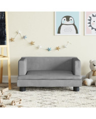 Canapé pour enfants gris clair 60x40x30 cm velours | Mobilier & Déco