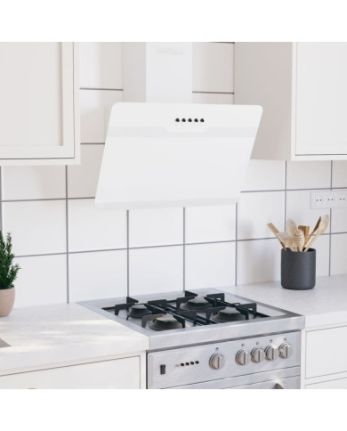 Hotte murale 60 cm Acier et verre trempé Blanc | Mobilier & Déco