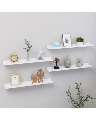 Étagères murales 4 pcs Blanc 60x9x3 cm | Mobilier & Déco