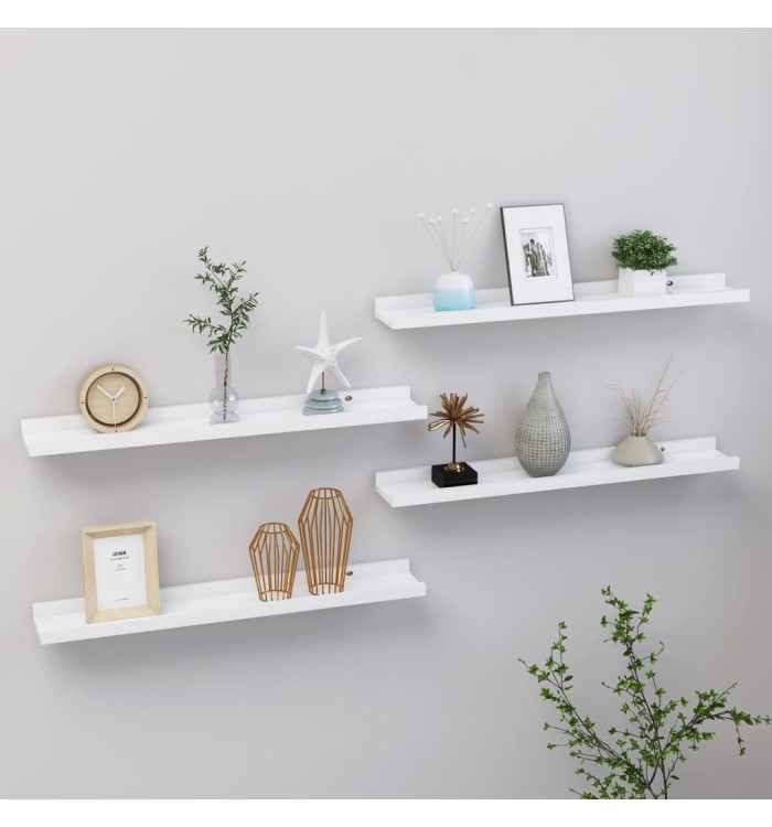 Étagères murales 4 pcs Blanc 60x9x3 cm | Mobilier & Déco