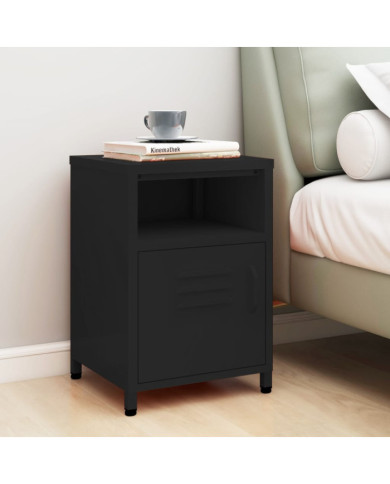 Table de chevet Noir 35x35x51 cm Acier | Mobilier & Déco