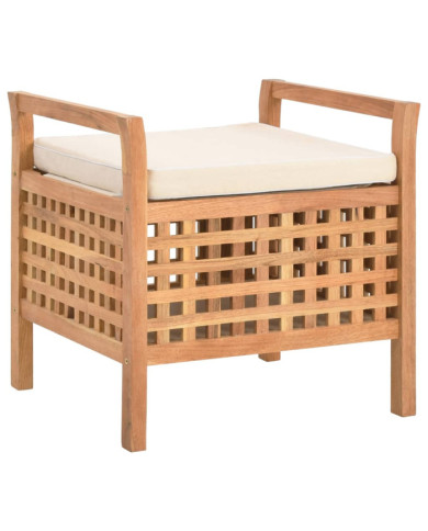 Banc de rangement 49x48x49 cm Bois de noyer massif | Mobilier & Déco