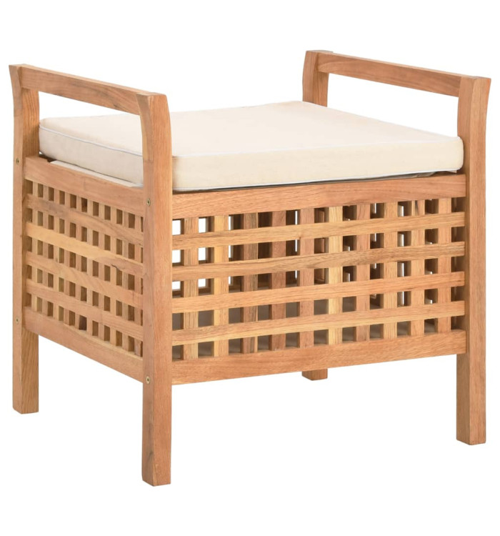 Banc de rangement 49x48x49 cm Bois de noyer massif | Mobilier & Déco