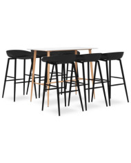 Ensemble de bar 7 pcs Blanc et noir | Mobilier & Déco