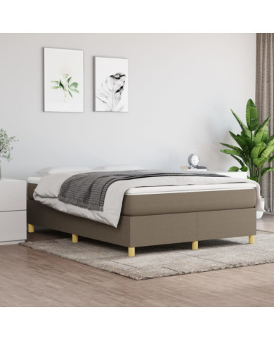 Sommier à lattes de lit avec matelas Taupe 140x200 cm Tissu | Mobilier & Déco