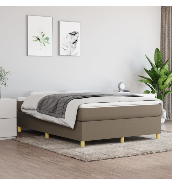 Sommier à lattes de lit avec matelas Taupe 140x200 cm Tissu | Mobilier & Déco