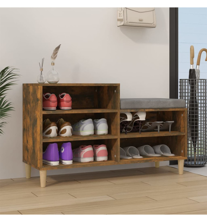 Armoire à chaussures Chêne fumé 102x36x60 cm Bois d'ingénierie | Mobilier & Déco