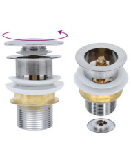 Drain à poussoir sans débordement Argenté 6,4x6,4x9,1 cm | Mobilier & Déco