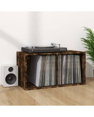 Boîte de rangement à disques vinyle Chêne fumé 71x34x36 cm Bois | Mobilier & Déco