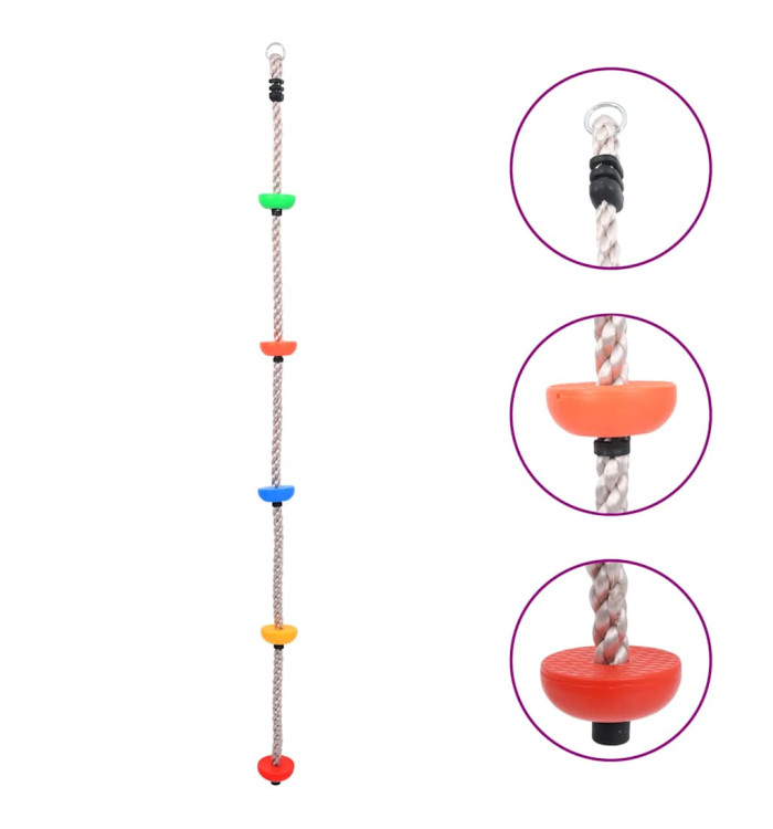 Corde d'escalade avec plates-formes 200 cm | Mobilier & Déco